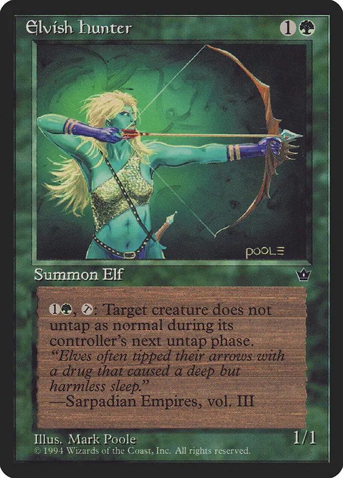 1994 Fallen Empires Elvish Hunter common #67a common card image