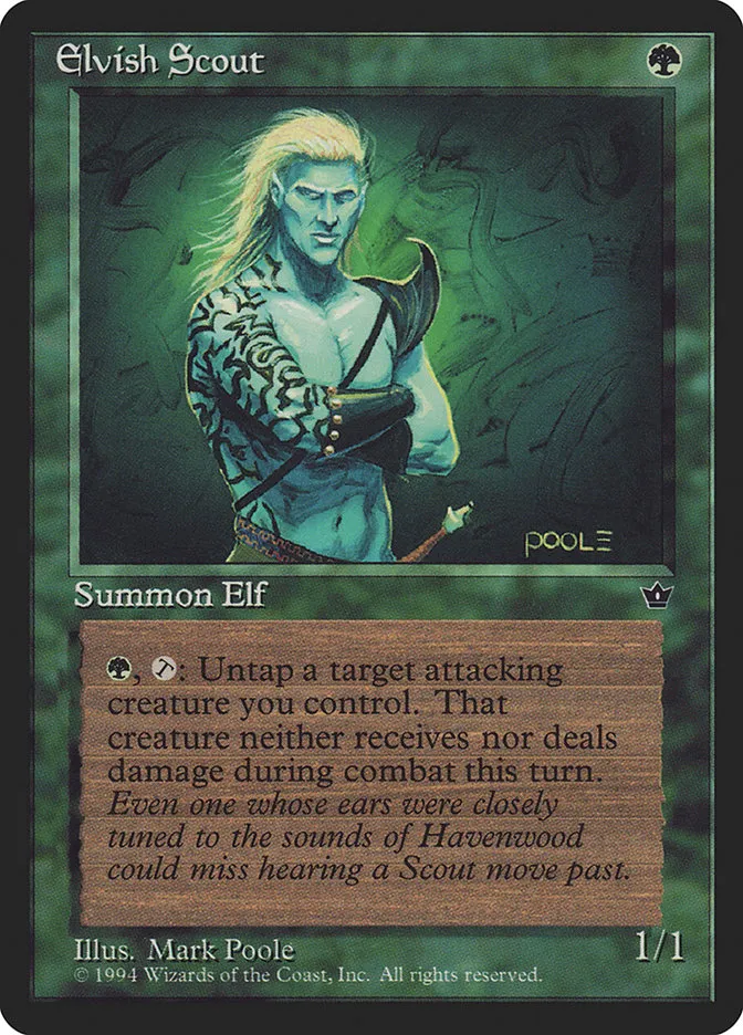 1994 Fallen Empires Elvish Scout common #68a common card image