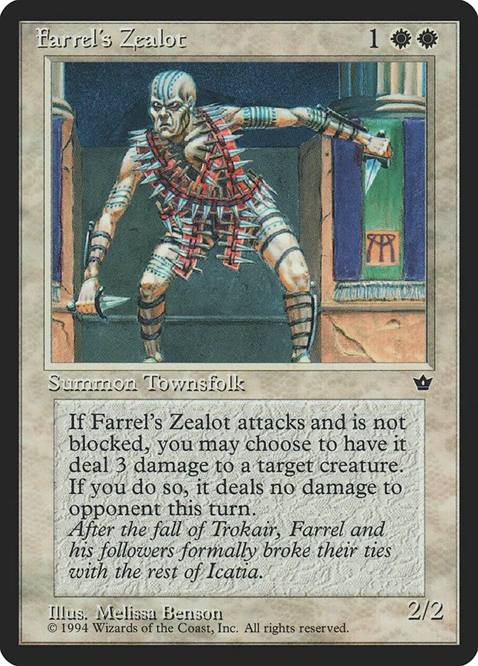 1994 Fallen Empires Farrel's Zealot common #3a common card image