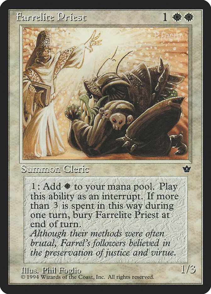 1994 Fallen Empires Farrelite Priest uncommon #4 uncommon card image