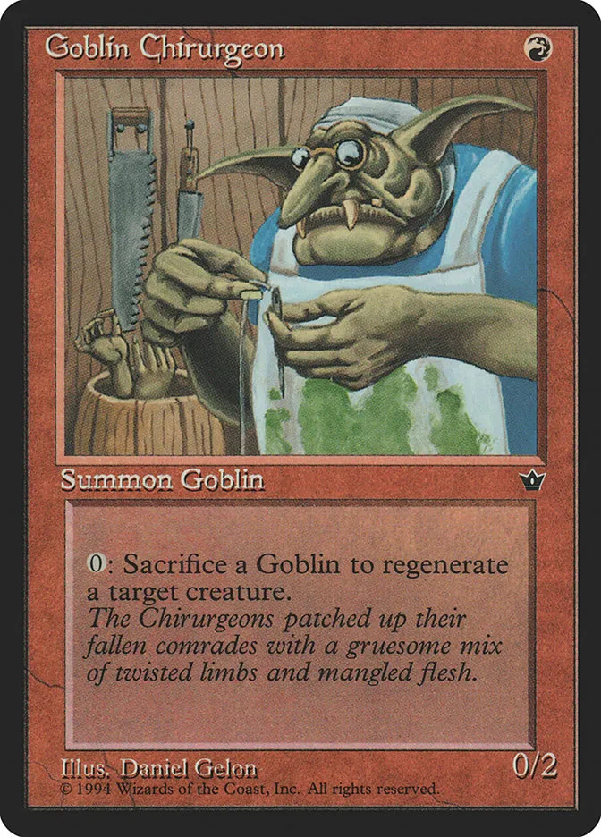 1994 Fallen Empires Goblin Chirurgeon common #54a common card image