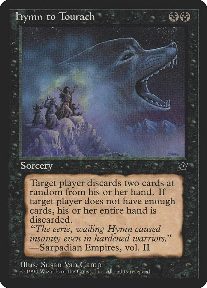 1994 Fallen Empires Hymn to Tourach [Liz Danforth] common #38a common card image