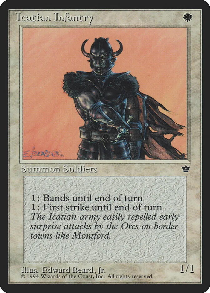 1994 Fallen Empires Icatian Infantry common #7a common card image