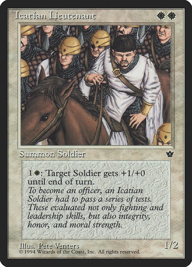 1994 Fallen Empires Icatian Lieutenant #9 rare card image