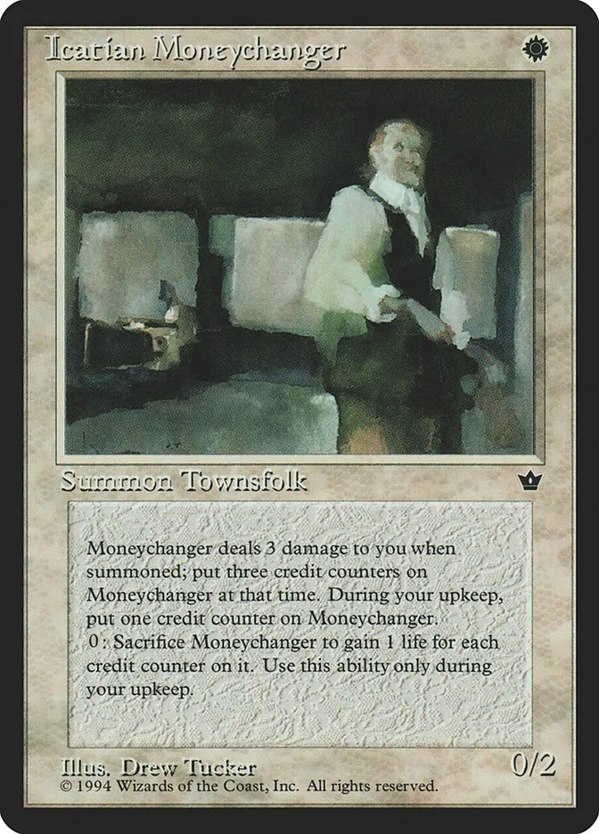 1994 Fallen Empires Icatian Moneychanger [Misprint] common #10a common card image