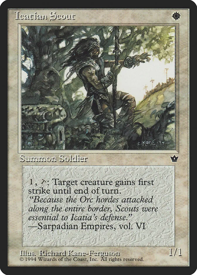1994 Fallen Empires Icatian Scout [Rob Alexander] common #13a common card image