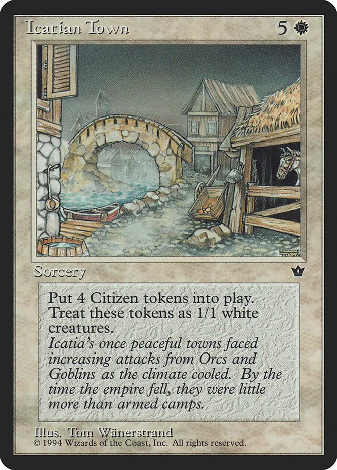 1994 Fallen Empires Icatian Town rare #15 rare card image