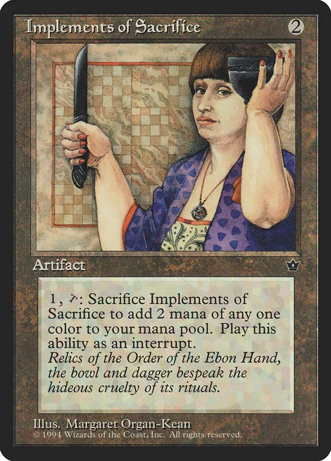1994 Fallen Empires Implements of Sacrifice #88 rare card image