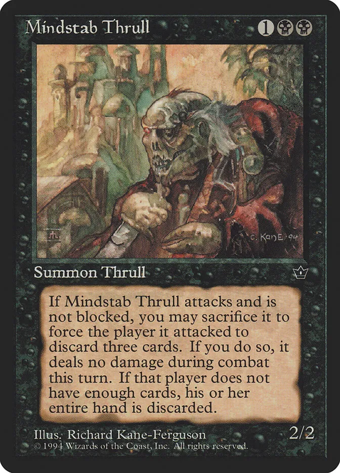 1994 Fallen Empires Mindstab Thrull common #40a common card image