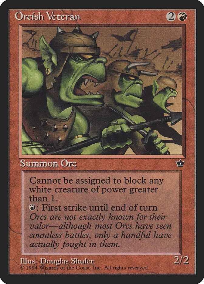 1994 Fallen Empires Orcish Veteran [Benson] common #62a common card image