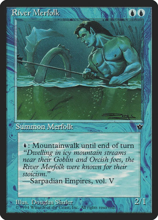 1994 Fallen Empires River Merfolk rare #24 rare card image