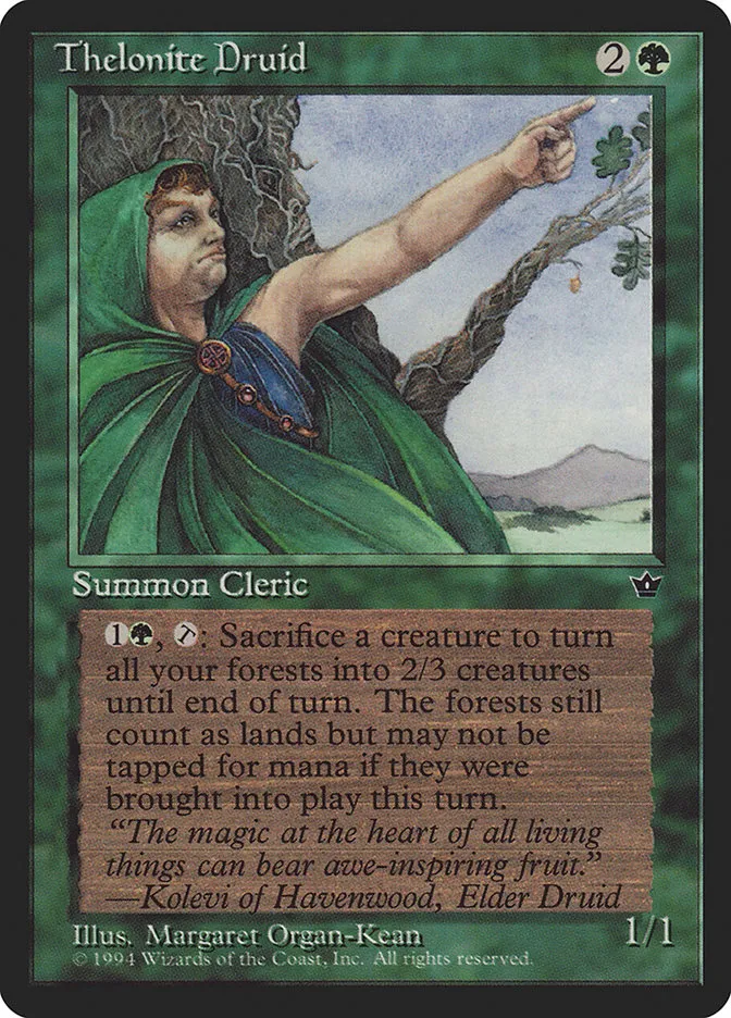 1994 Fallen Empires Thelonite Druid #78 uncommon card image