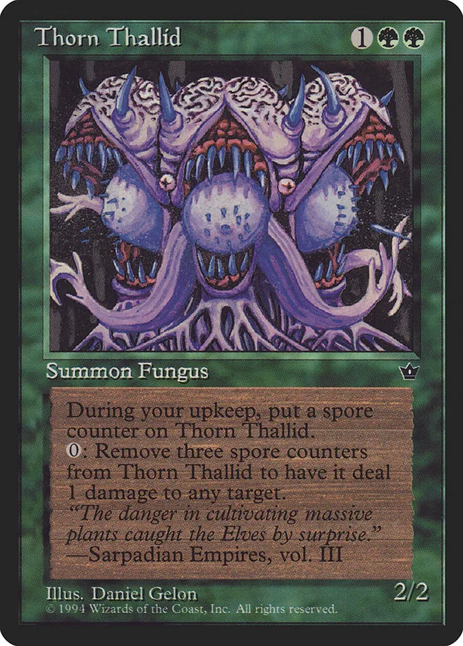 1994 Fallen Empires Thorn Thallid [Hudson] common #80a common card image