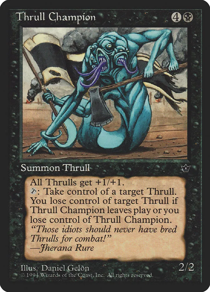 1994 Fallen Empires Thrull Champion rare #44 rare card image
