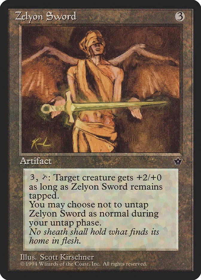 1994 Fallen Empires Zelyon Sword rare #91 rare card image
