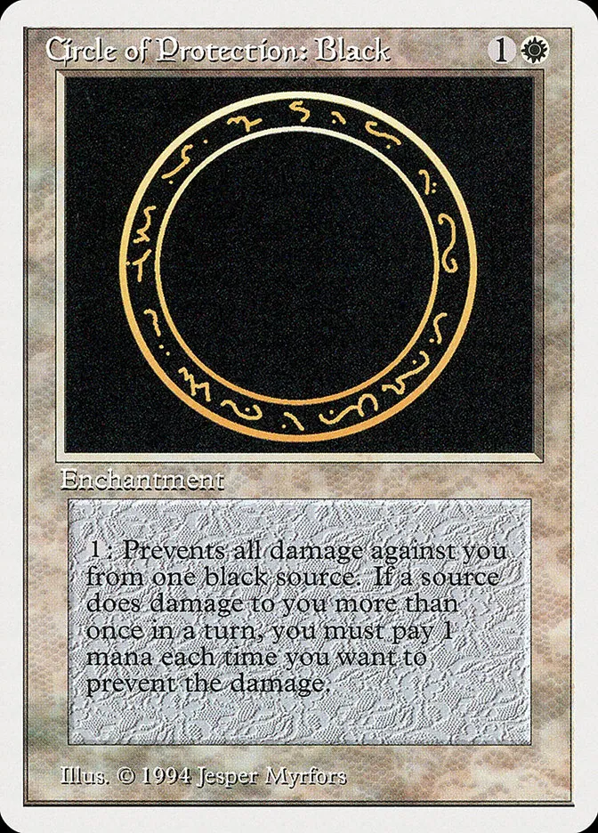 1994 Summer Magic / Edgar Circle of Protection: Black common #9 common card image