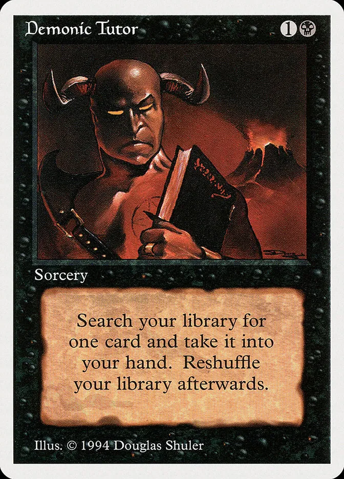 1994 Summer Magic / Edgar Demonic Tutor uncommon #105 uncommon card image