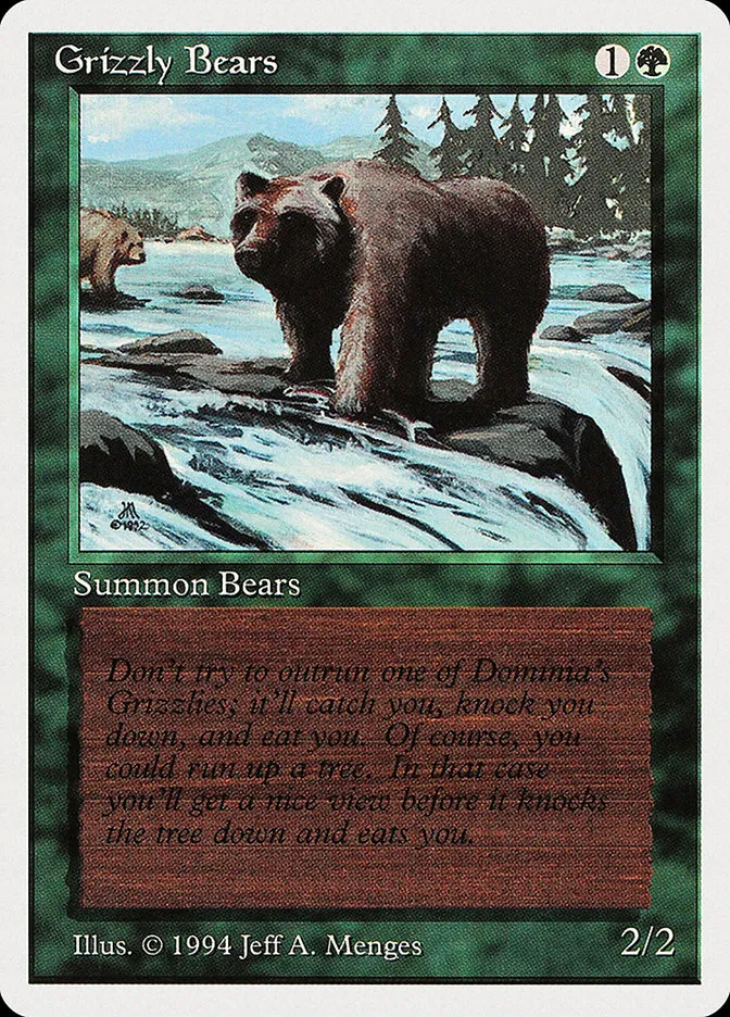 1994 Summer Magic / Edgar Grizzly Bears common #201 common card image