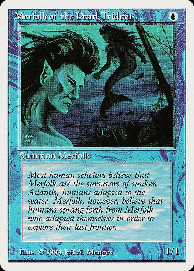 1994 Summer Magic / Edgar Merfolk of the Pearl Trident #68 common card image