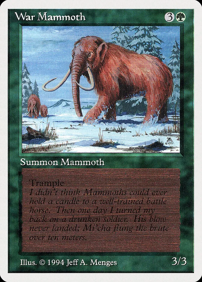 1994 Summer Magic / Edgar War Mammoth common #228 common card image