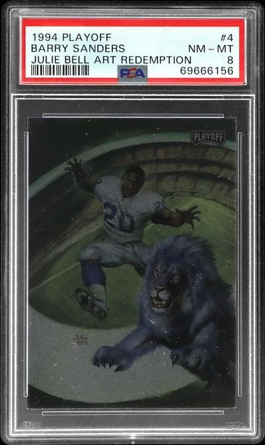 1994 Playoff Barry Sanders Julie Bell Art Redemption #4 card image