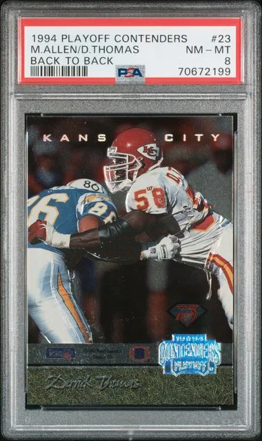 1994 Playoff Contenders Derrick Thomas/Marcus Allen Back To Back #23 card image