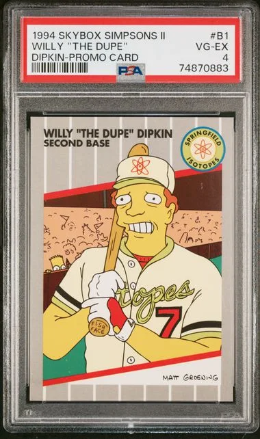 1994 SkyBox Willy The Dupe Dipkin Simpsons II Promo Card #B1 card image