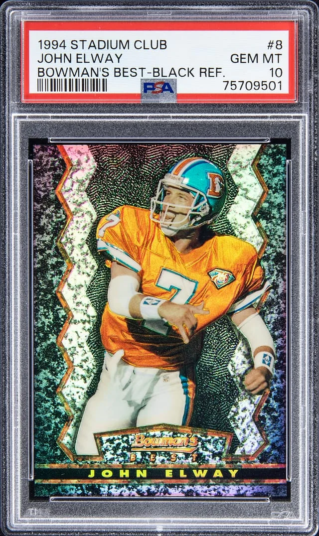 1994 Stadium Club John Elway Bowmans Best - Black Refractor #8 card image