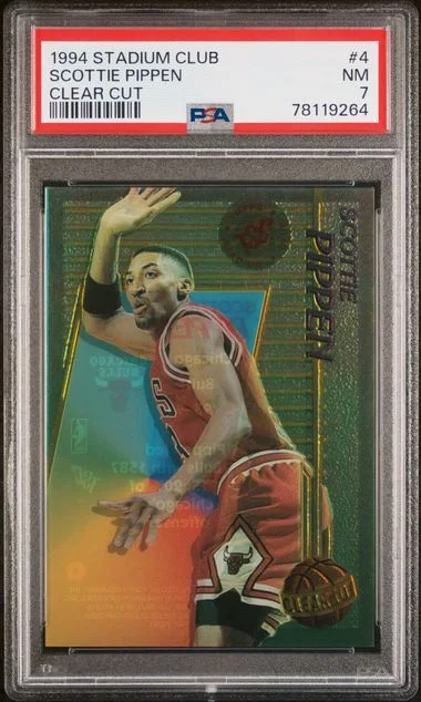 1994 Stadium Club Scottie Pippen Clear Cut #4 card image