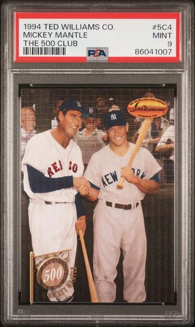 1994 Ted Williams Co. The 500 Club Mickey Mantle #5C4 card image