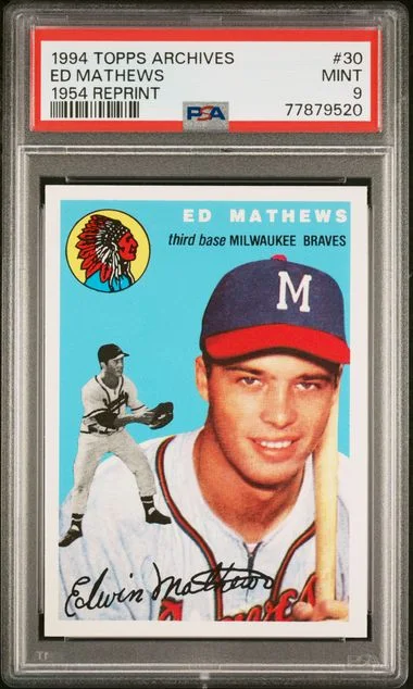 1994 Topps Archives Ed Mathews 1954 Reprint #30 card image