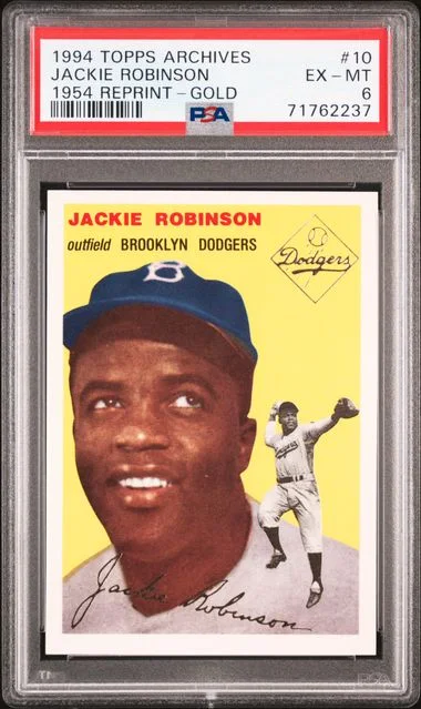 1994 Topps Archives Jackie Robinson 1954 Reprint Gold #10 card image