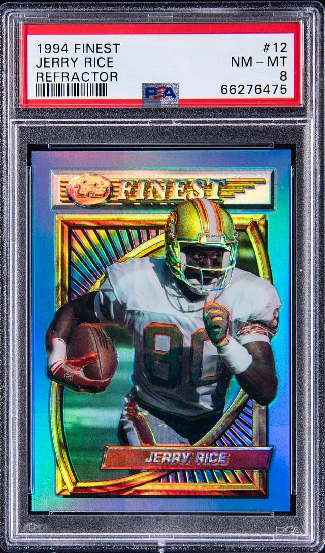 1994 Topps Finest Jerry Rice Refractor #12 card image