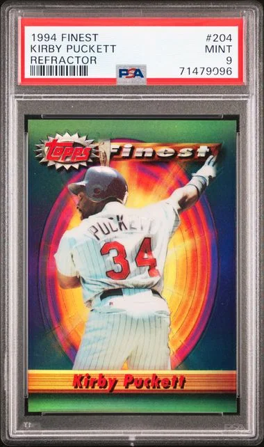 1994 Topps Finest Kirby Puckett Refractor #204 card image