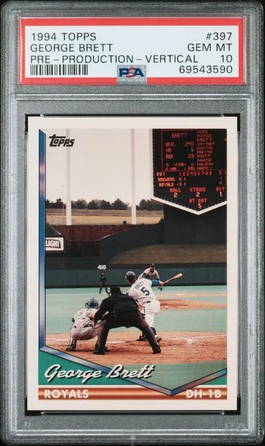 1994 Topps George Brett Pre-Production Vertical #397 card image