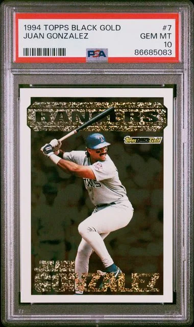 1994 Topps Juan Gonzalez Black Gold #7 card image