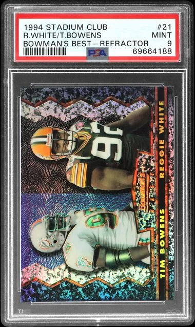 1994 Topps Stadium Club Reggie White/Tim Bowens Bowman's Best Refractor #21 card image