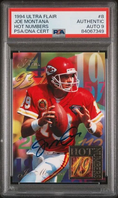 1994 Ultra Joe Montana Flair Hot Numbers #8 card image