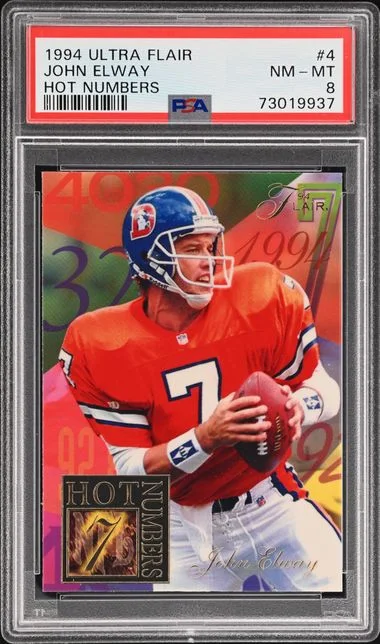 1994 Ultra John Elway Flair Hot Numbers #4 card image