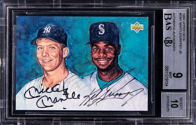 1994 Upper Deck Autograph Ken Griffey Jr./Mickey Mantle #no-number card image