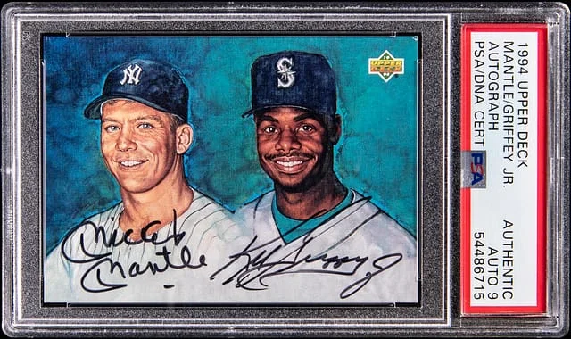 1994 Upper Deck Autograph Mickey Mantle/Ken Griffey Jr. #no-number card image