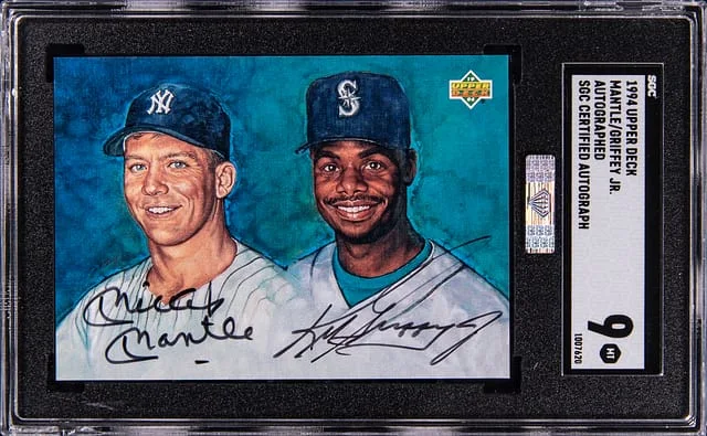 1994 Upper Deck Autographed Mickey Mantle/Ken Griffey Jr. #no-number card image