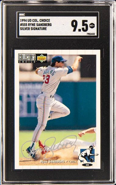 1994 Upper Deck Collector's Choice Ryne Sandberg Silver Signature #555 card image