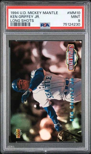 1994 Upper Deck Ken Griffey Jr. Mickey Mantle Long Shots Electric Diamond #MM10 card image