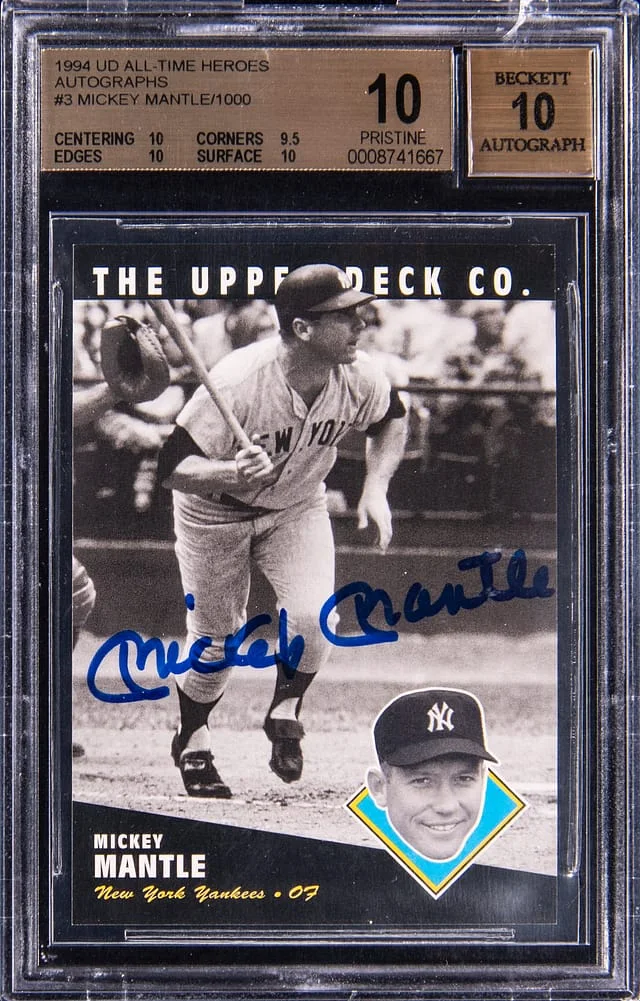 1994 Upper Deck Mickey Mantle All-Time Heroes Autographs #100 card image