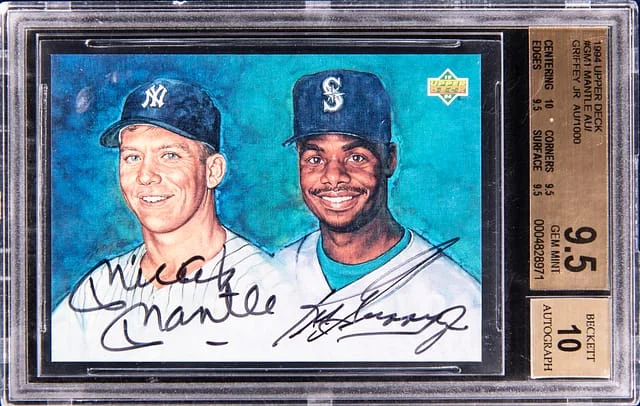 1994 Upper Deck Mickey Mantle/Ken Griffey Jr. Autograph #GM1 card image