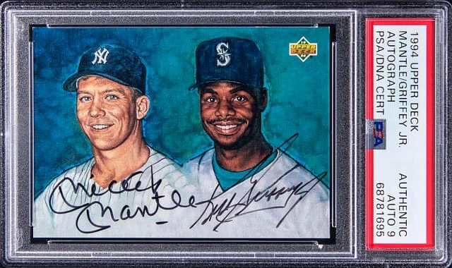 1994 Upper Deck Mickey Mantle/Ken Griffey Jr Autograph #NNO card image