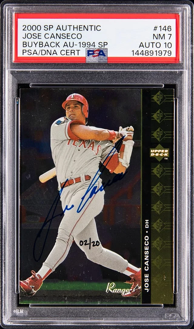 1994 Upper Deck SP Authentic Jose Canseco Buyback Autographs 1994 SP #146 card image