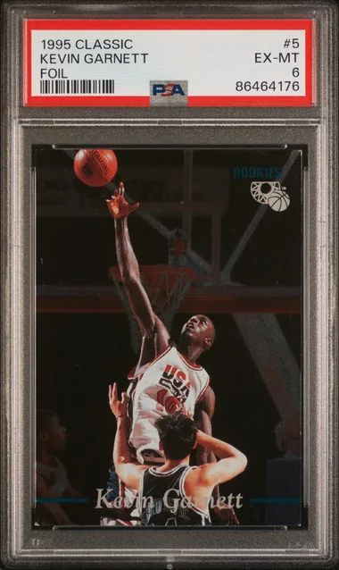 1995-96 Classic Foil Kevin Garnett #5 card image