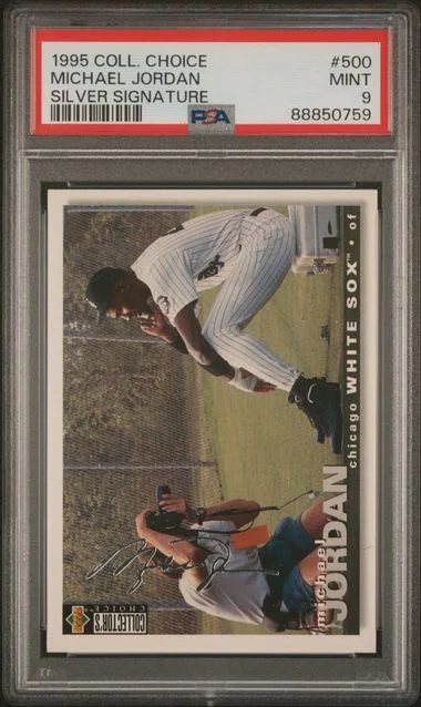1995-96 Collector's Choice Michael Jordan Silver Signature #500 card image